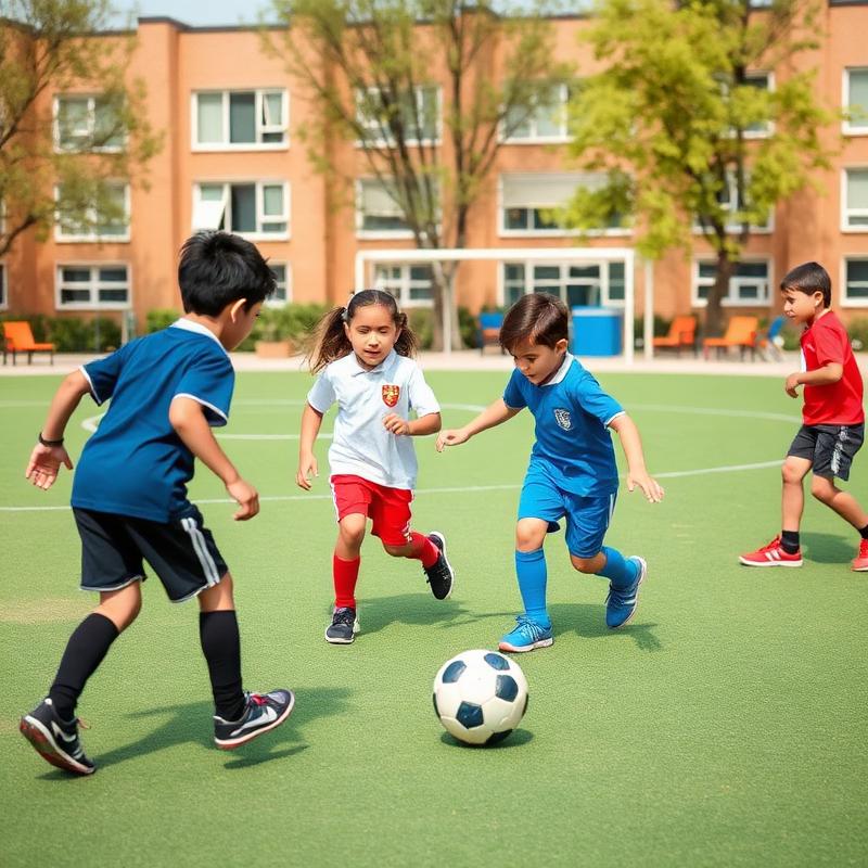 Students participating in sports and activities